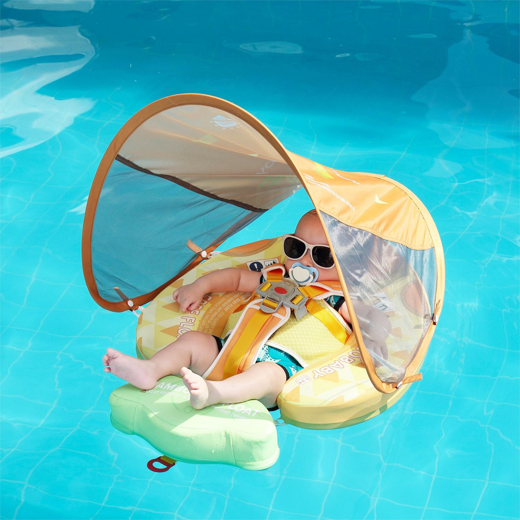 Mambobaby Schwimmring mit Baldachin und Schwanz Ananas