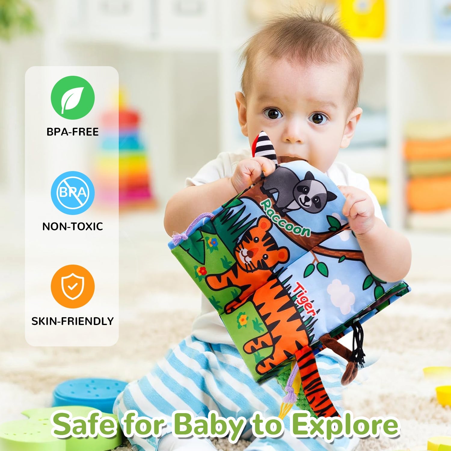 Tail Friends™ Sensory Cloth Book - Jungle