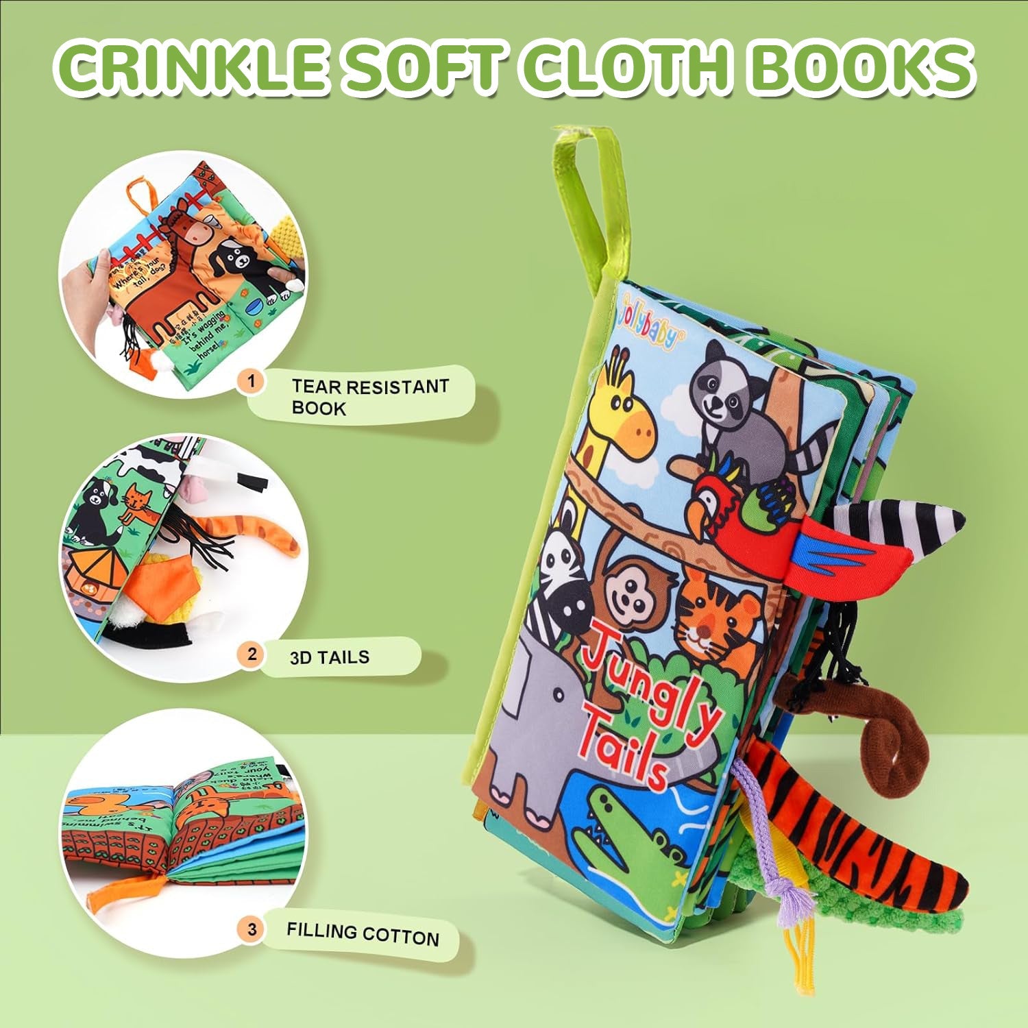 Tail Friends™ Sensory Cloth Book - Jungle