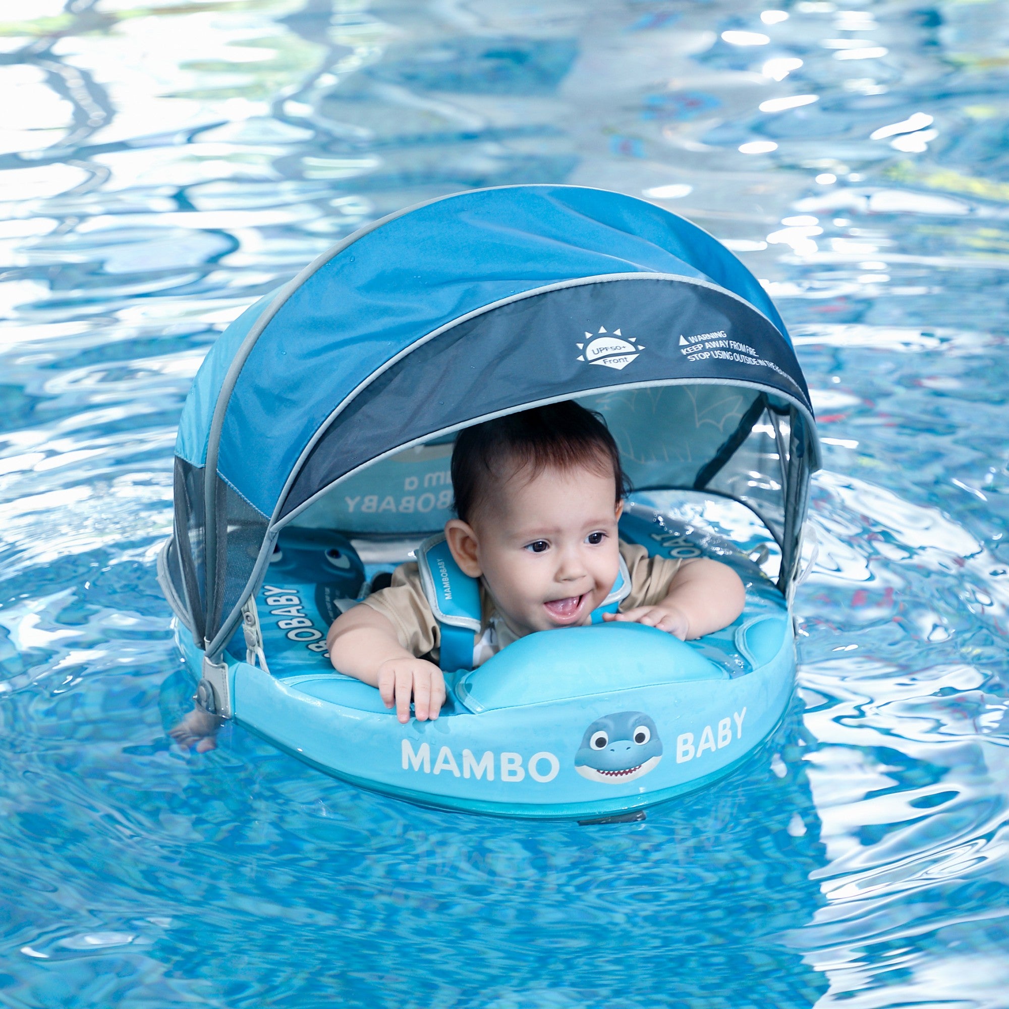 Mambobaby Schwimmring mit Baldachin und Schwanz Dino-Ei