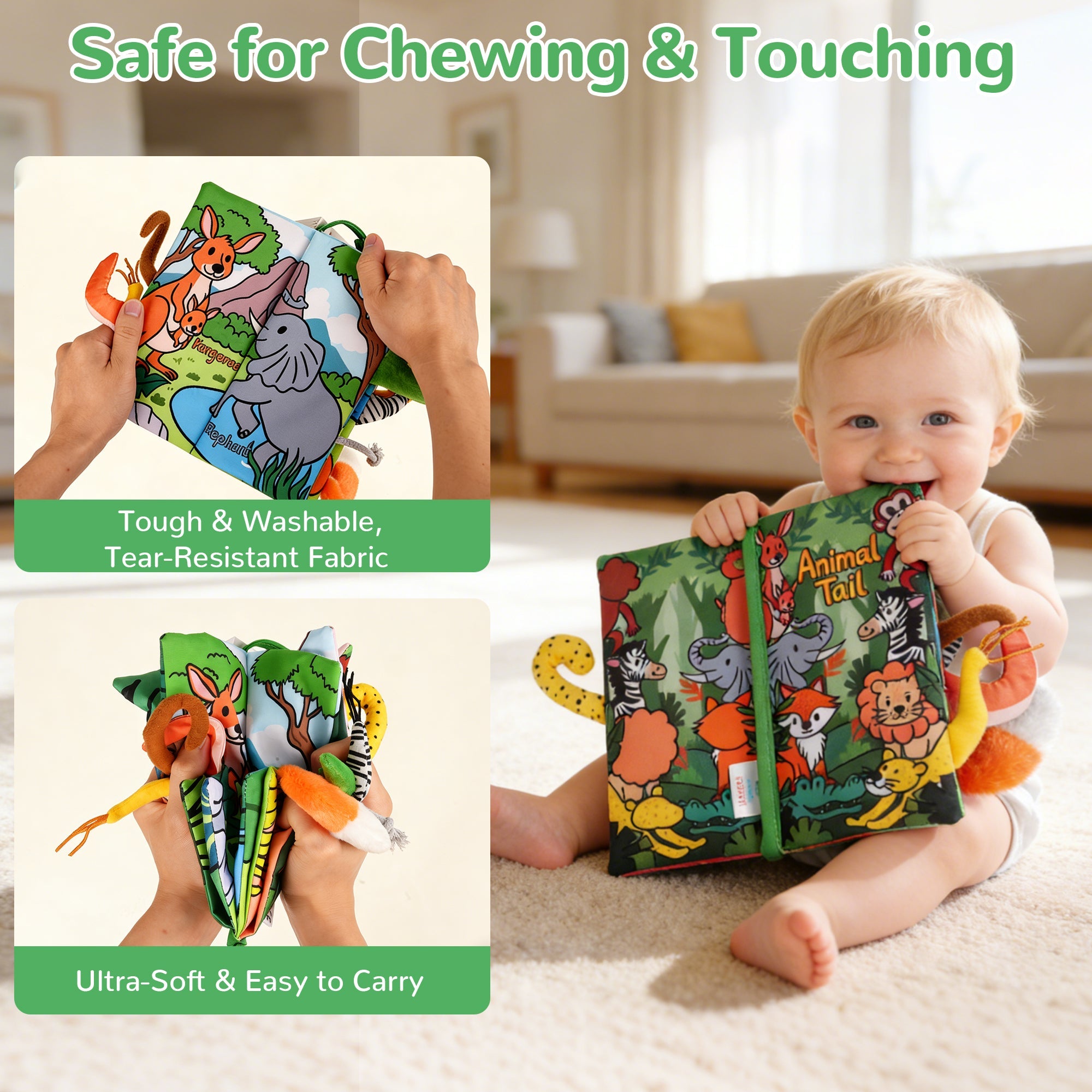 Tail Friends™ Sensory Cloth Book - Animal Tail