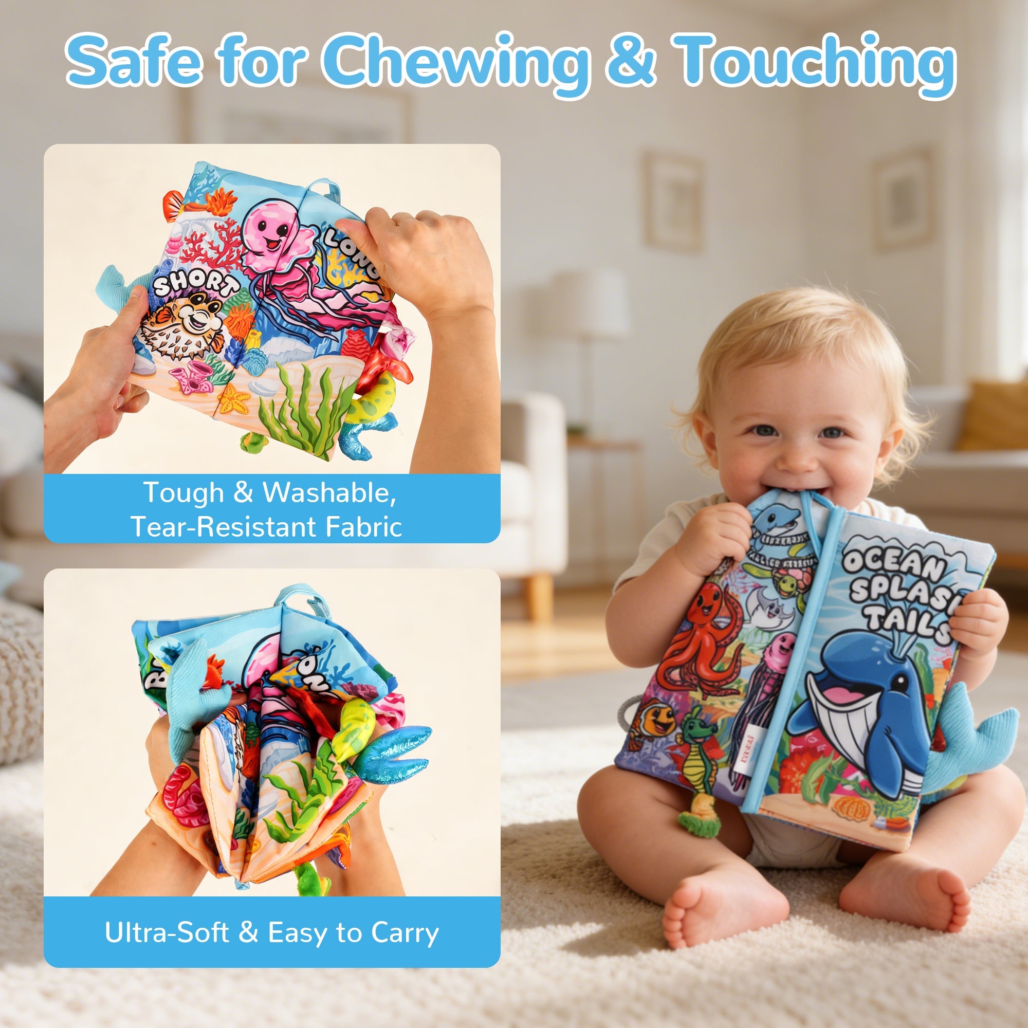 Tail Friends™ Sensory Cloth Book - Ocean Splash Tails