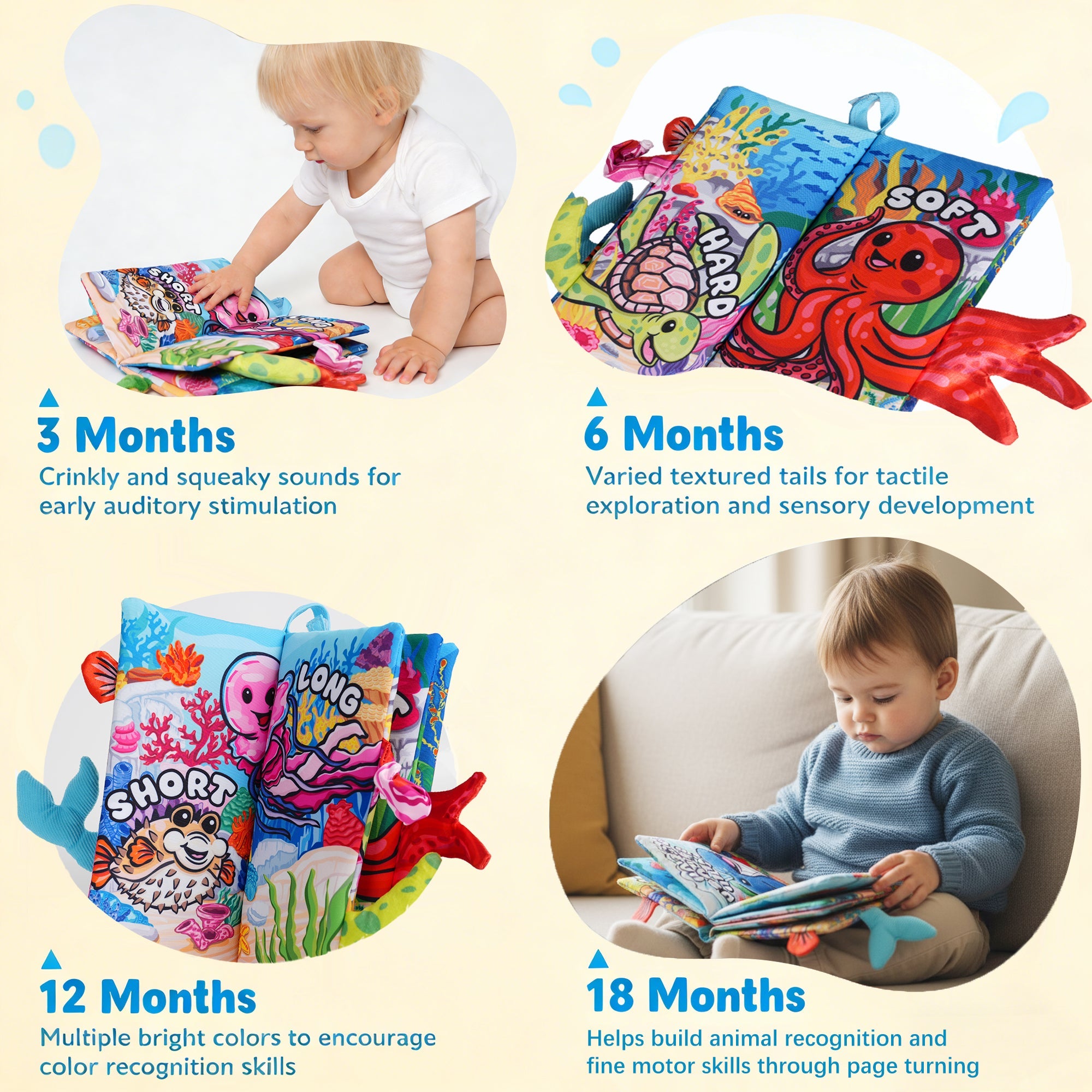 Tail Friends™ Sensory Cloth Book - Ocean Splash Tails