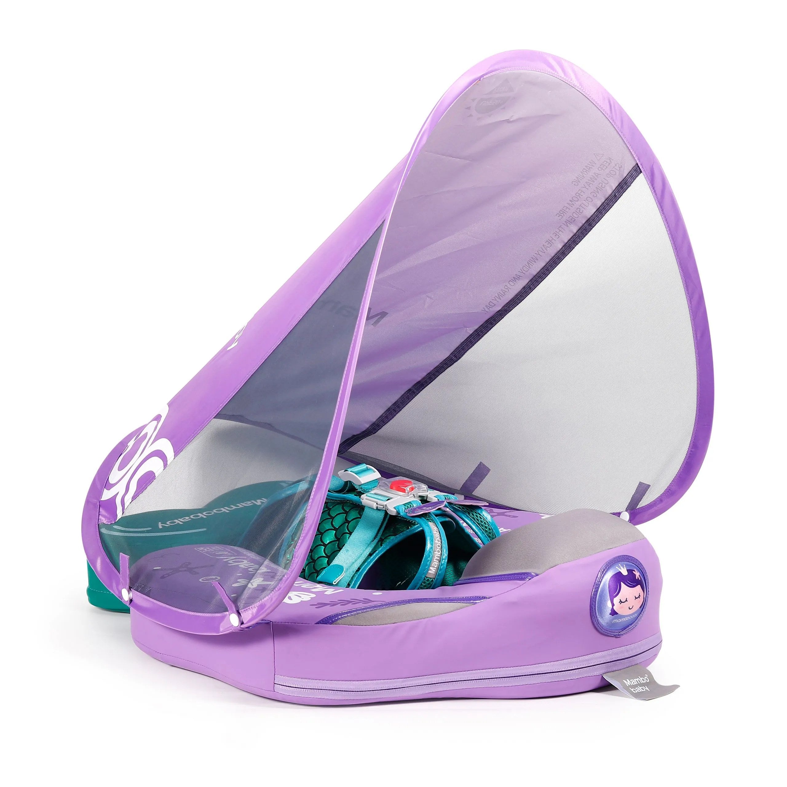 Mambobaby Float With Canopy and Tail Purple Mermaid