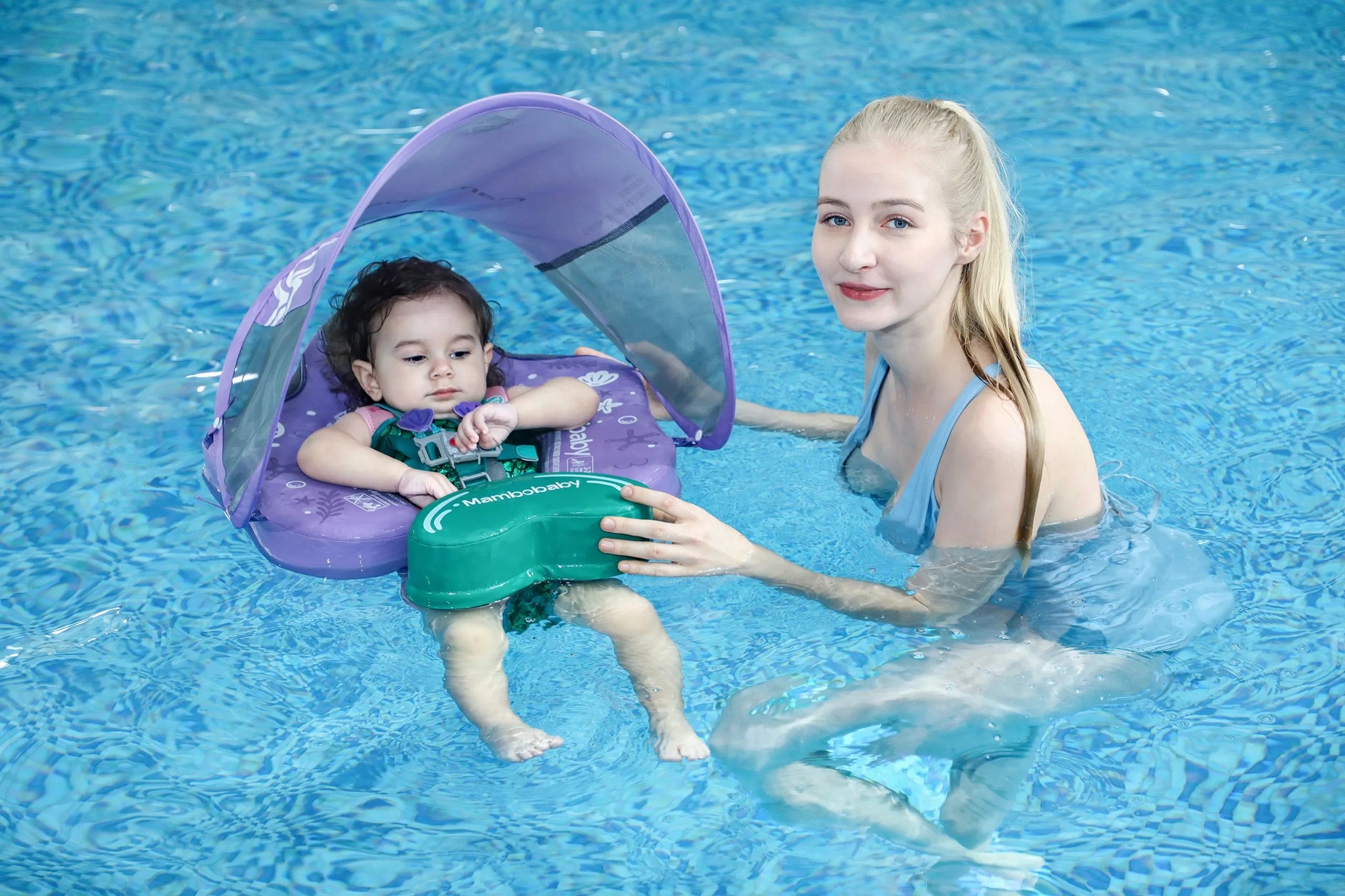 Mambobaby Float With Canopy and Tail Purple Mermaid