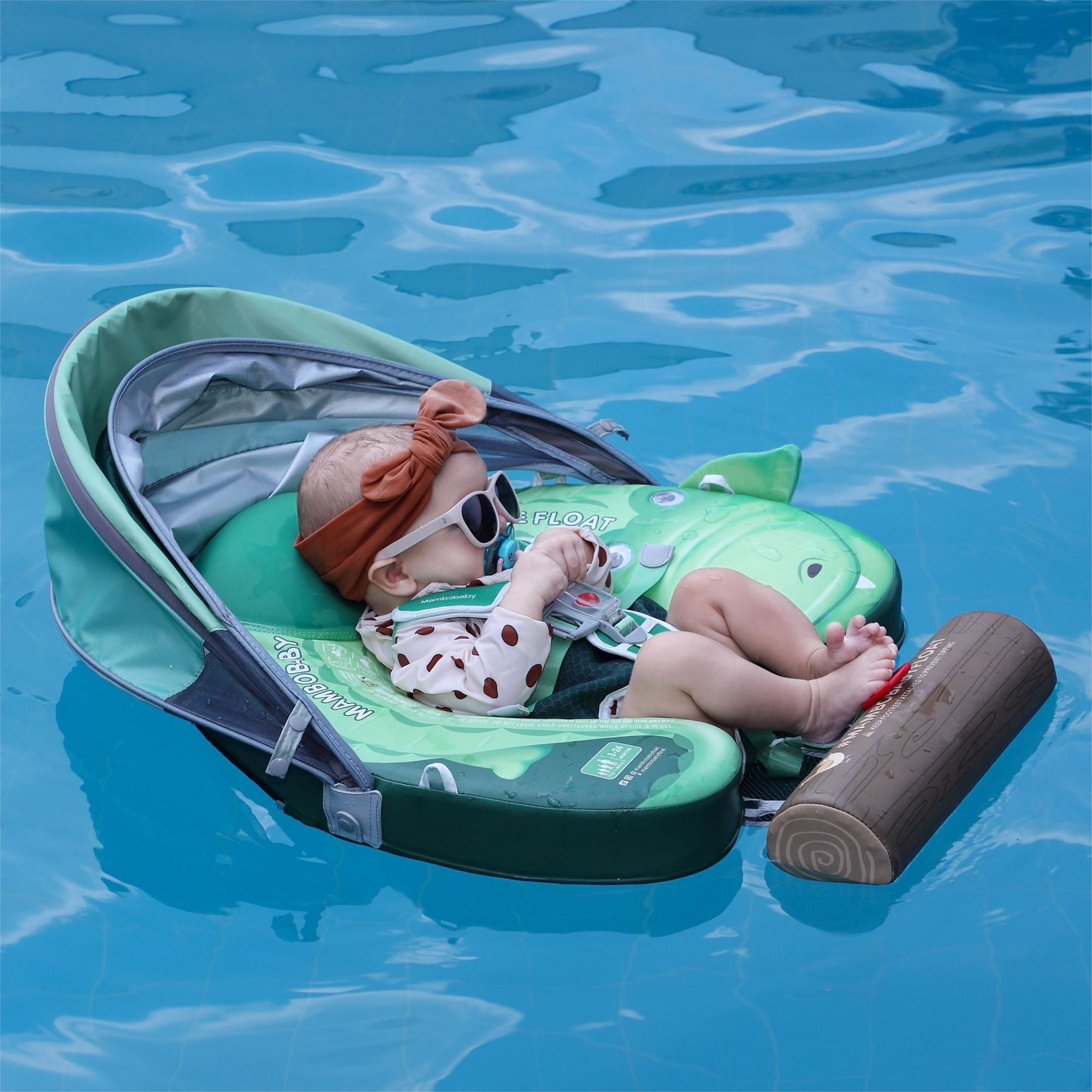 Mambobaby Float with Canopy and Tail Crocodile