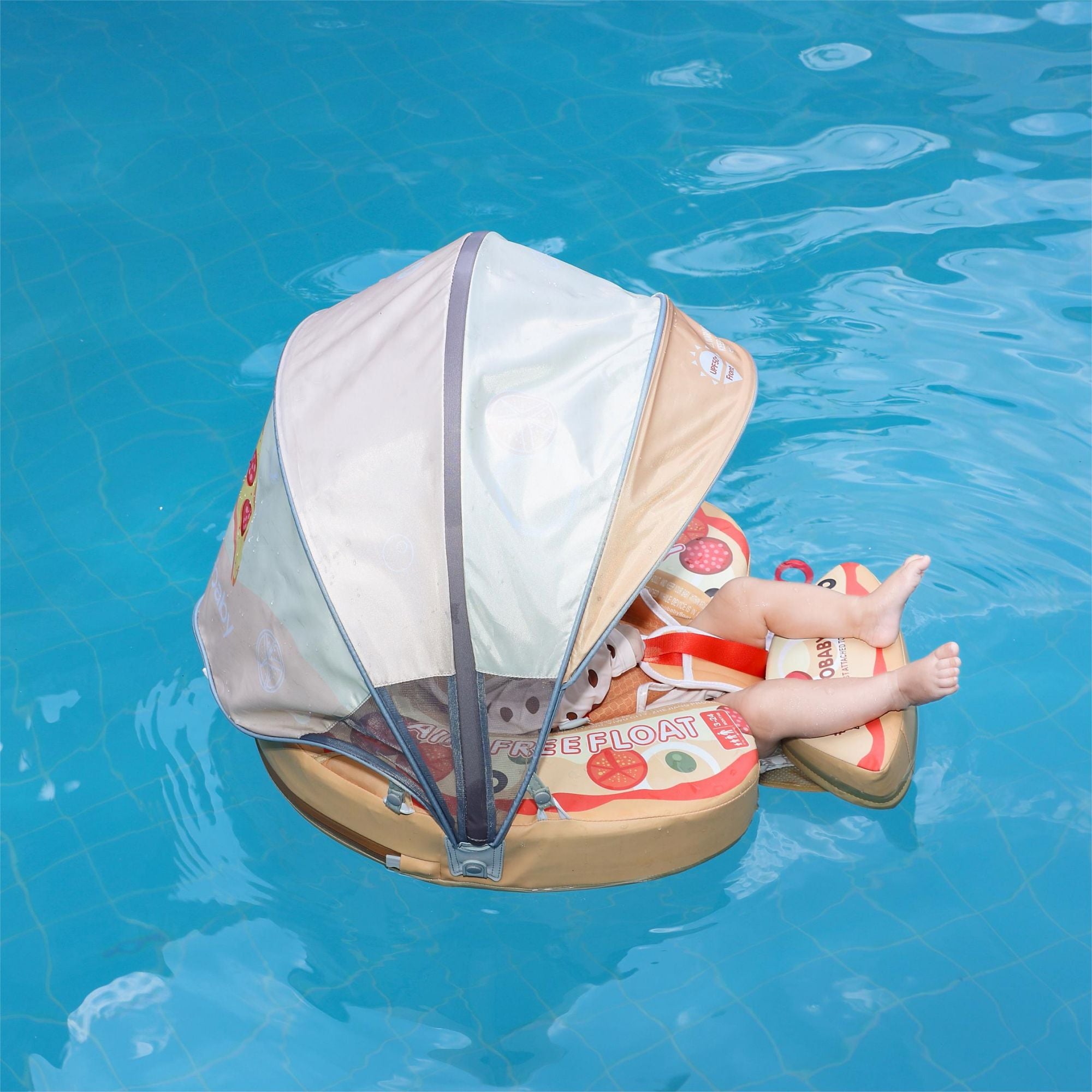 Mambobaby Float with Canopy and Tail Pizza Orange