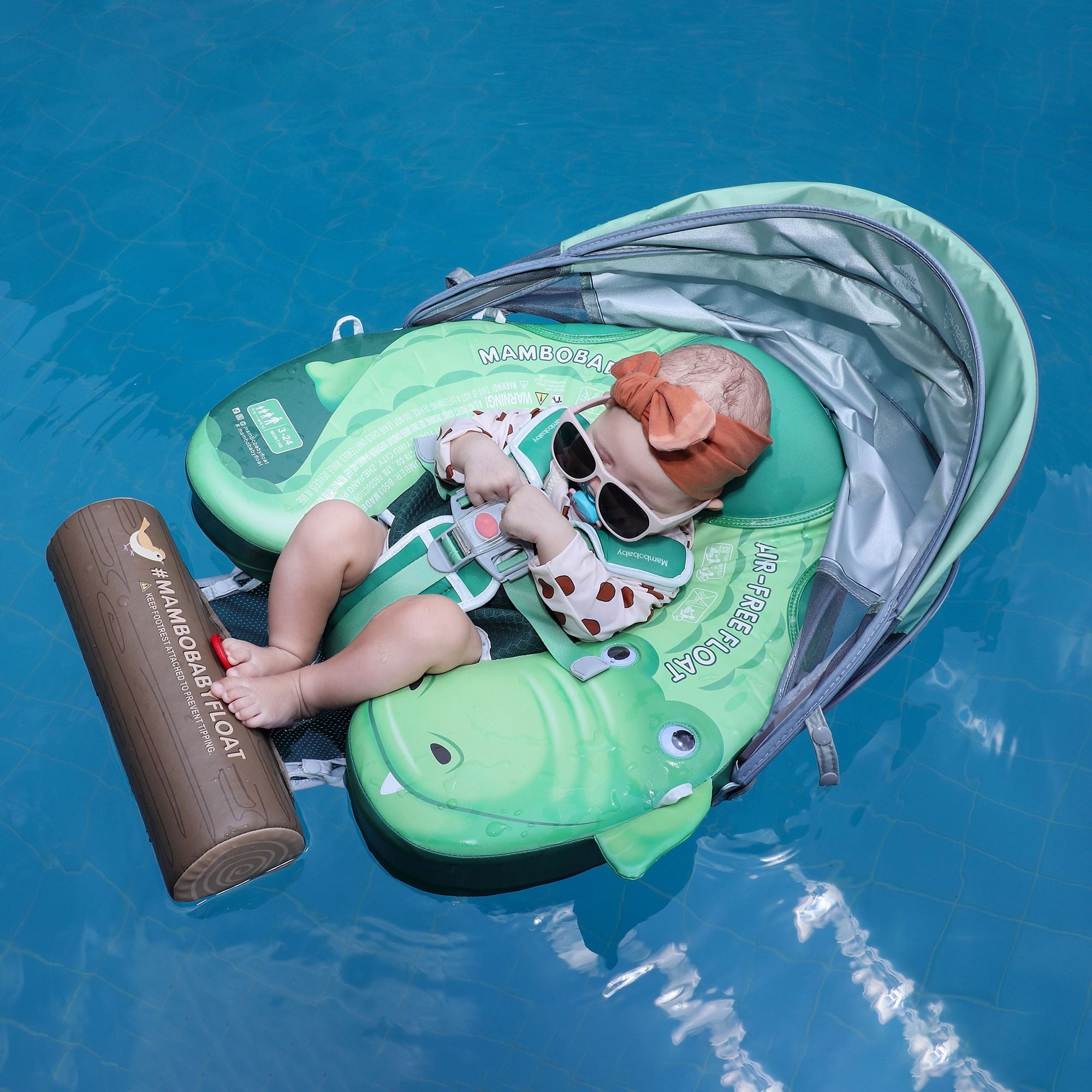 Mambobaby Float with Canopy and Tail Crocodile