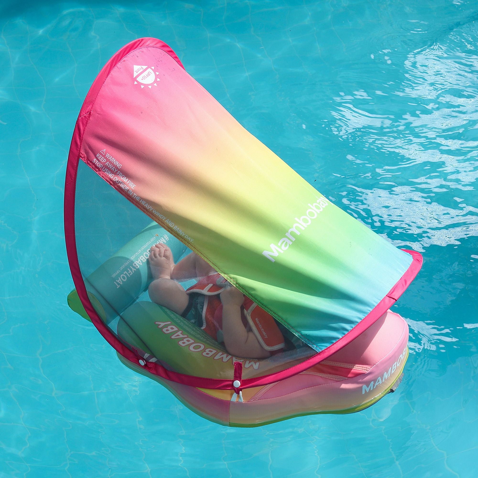 Mambobaby Float with Canopy and Tail Rainbow