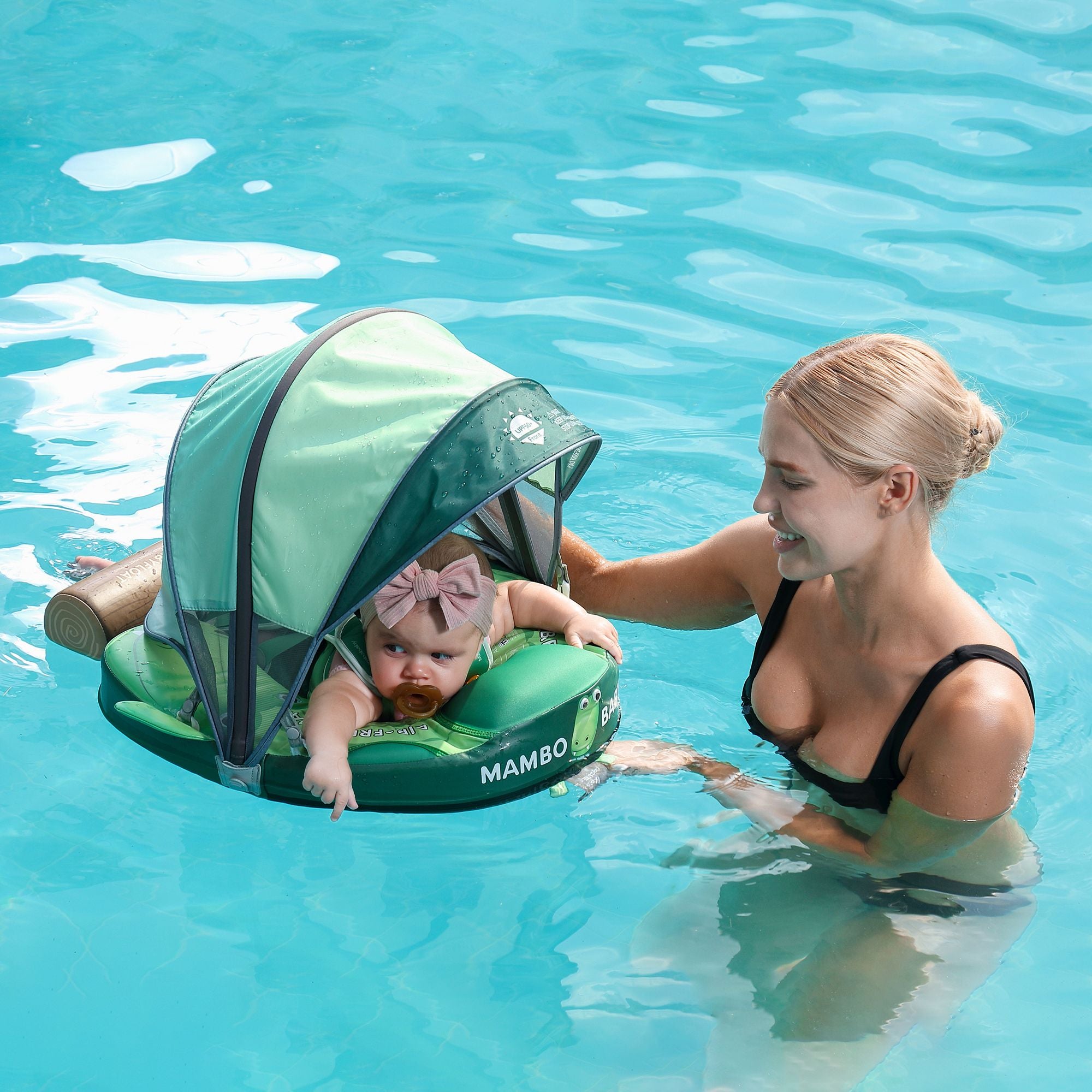 Mambobaby Float with Canopy and Tail Crocodile