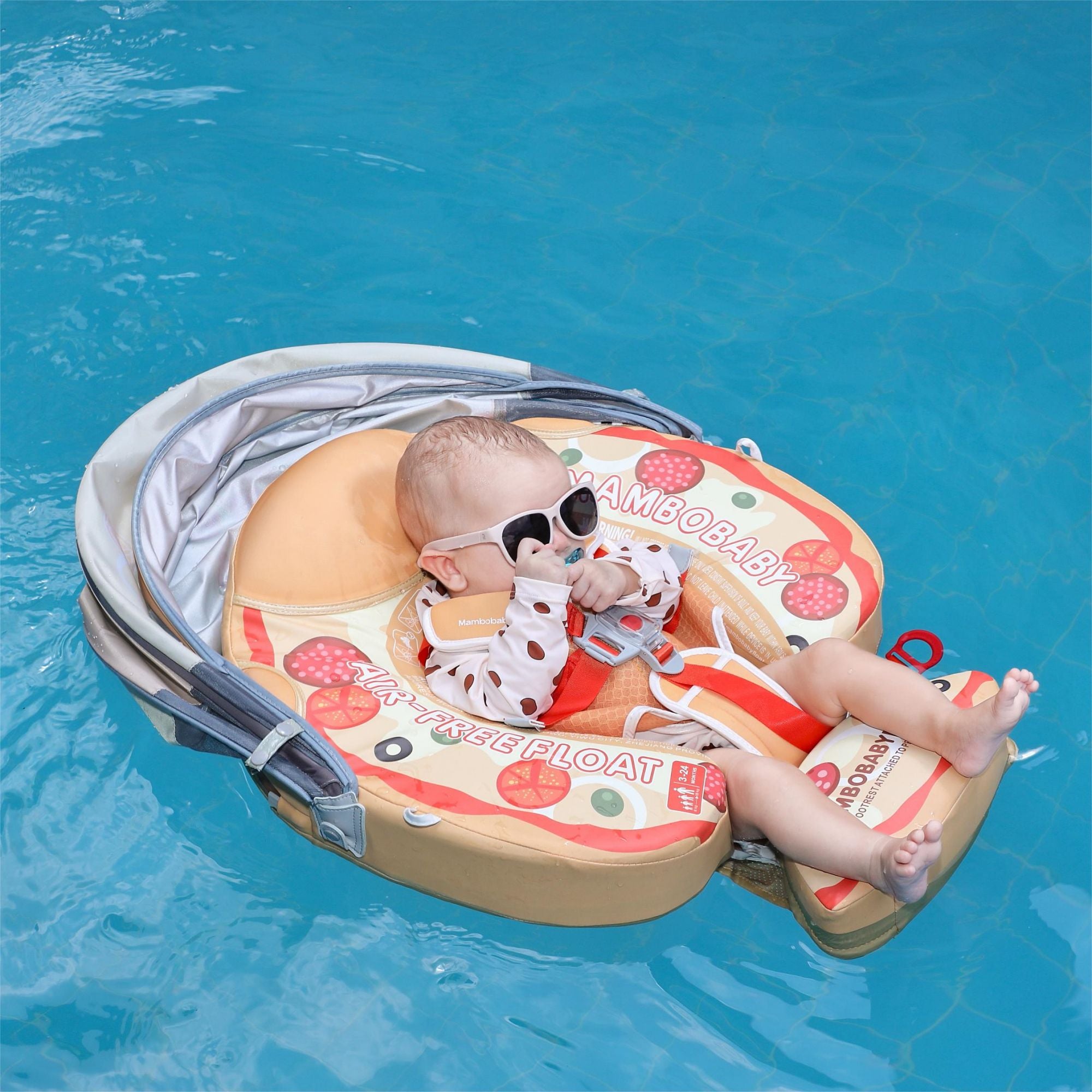 Mambobaby Float with Canopy and Tail Pizza Orange