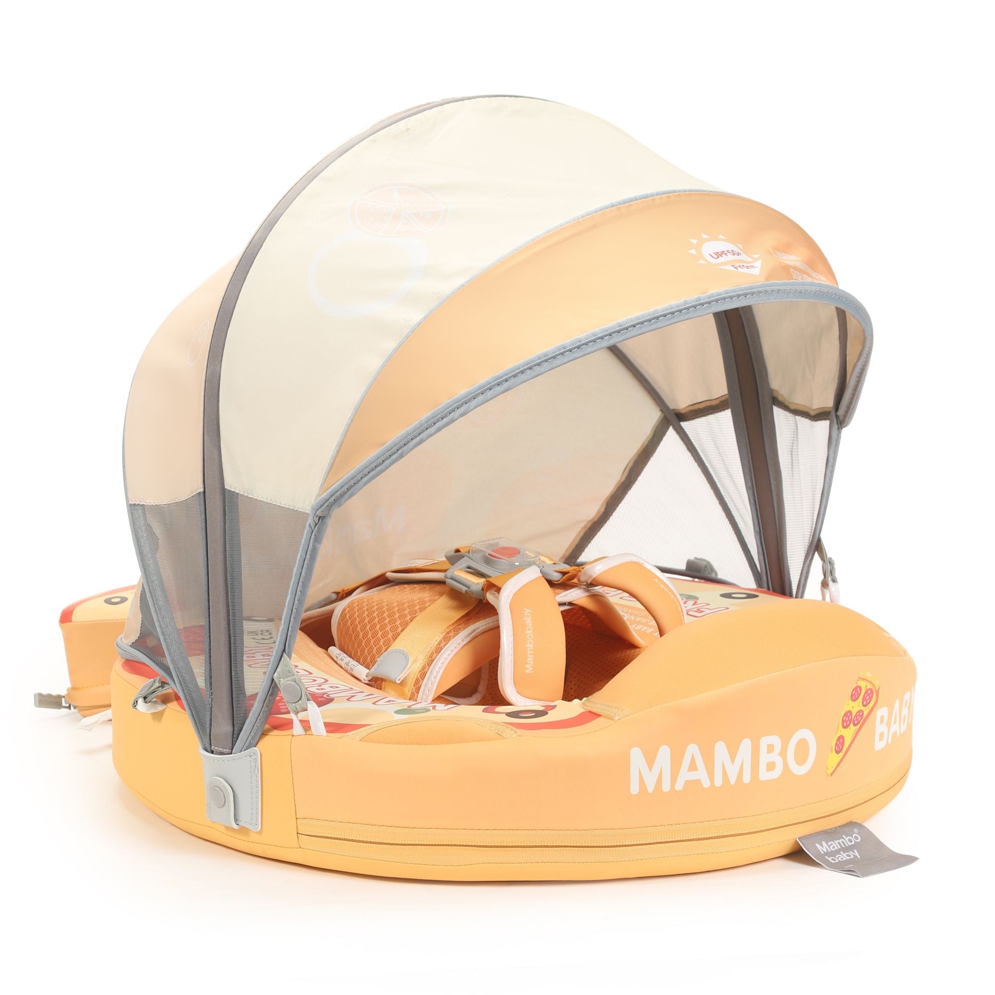 Mambobaby Float with Canopy and Tail Pizza Orange