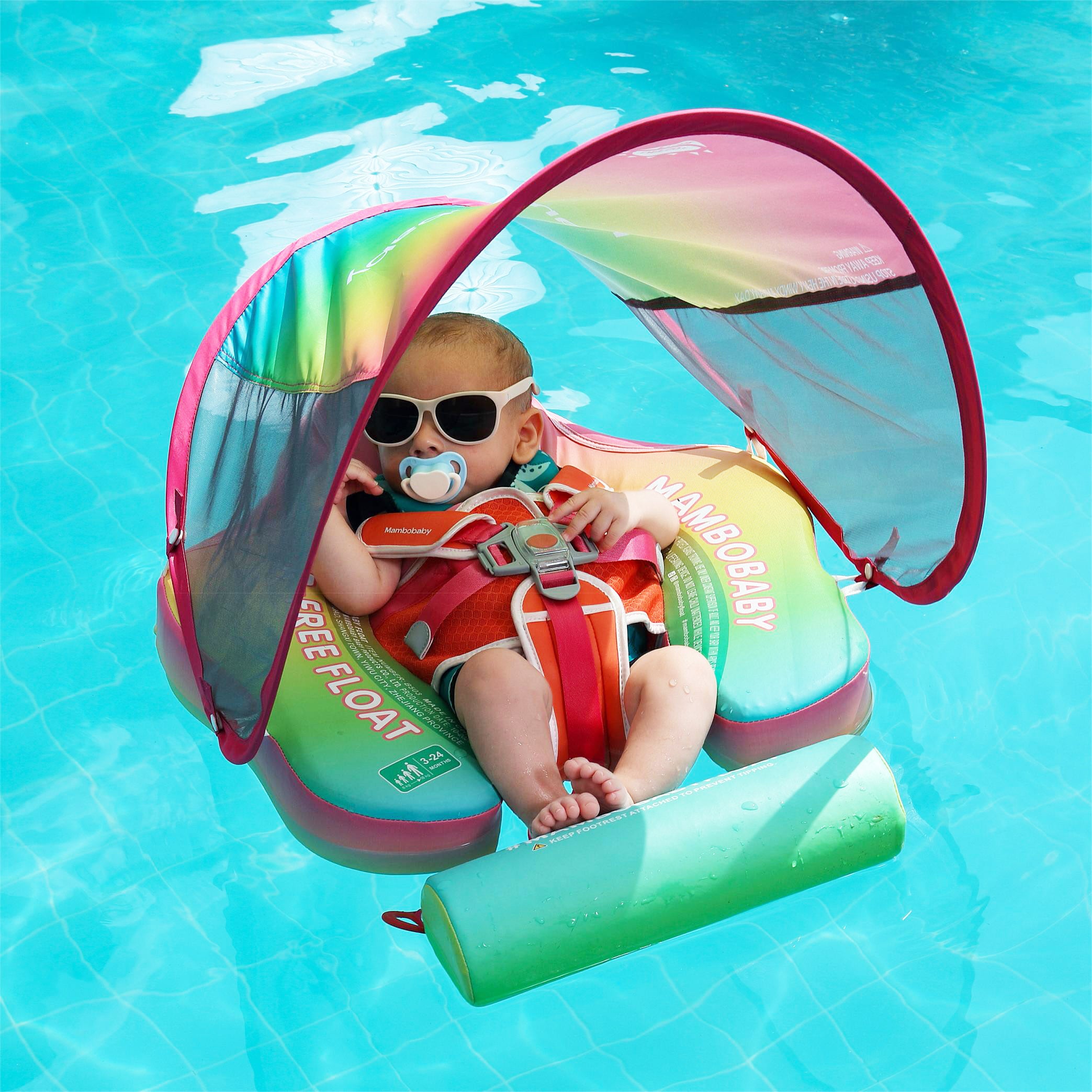 Mambobaby Float with Canopy and Tail Rainbow