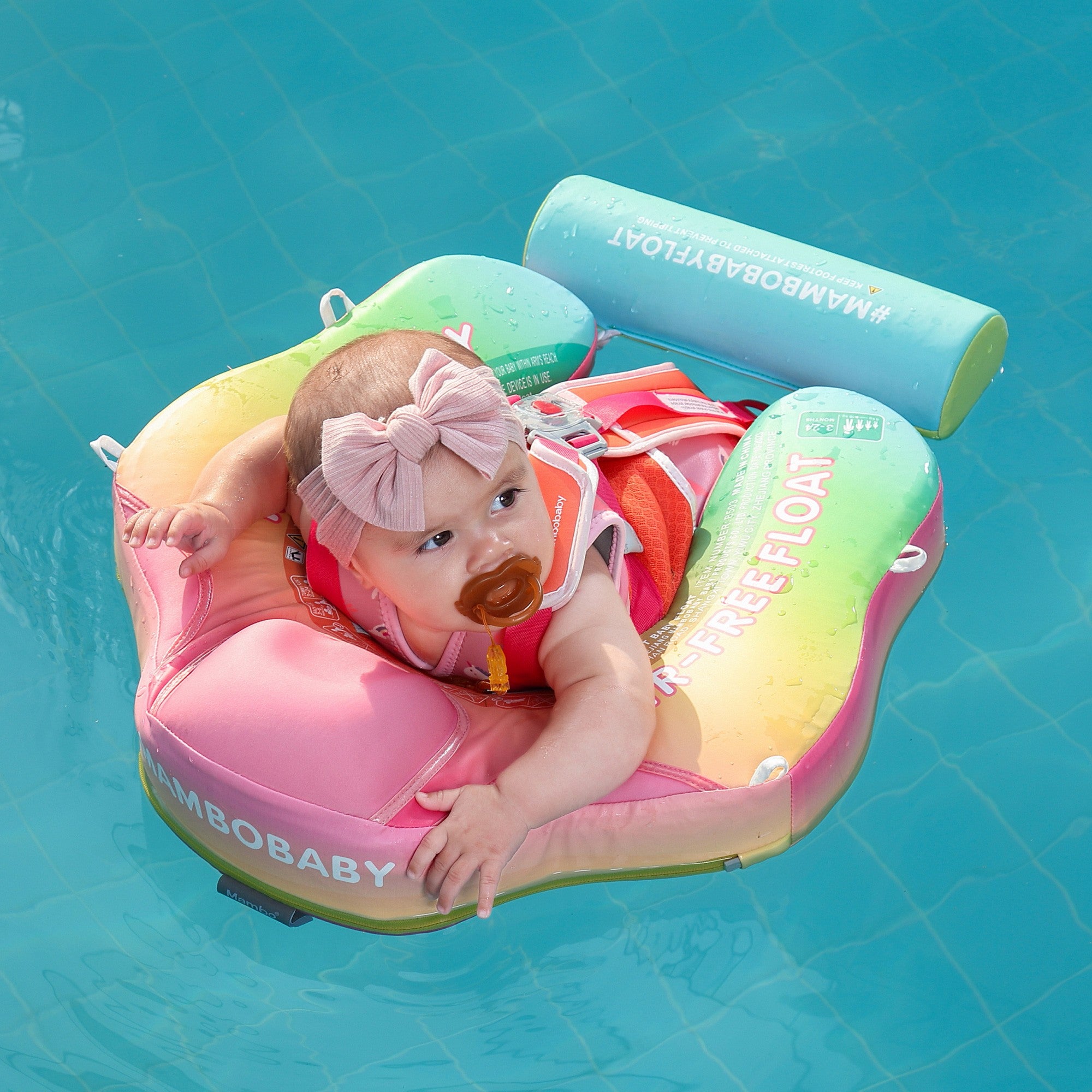 Mambobaby Float with Canopy and Tail Rainbow