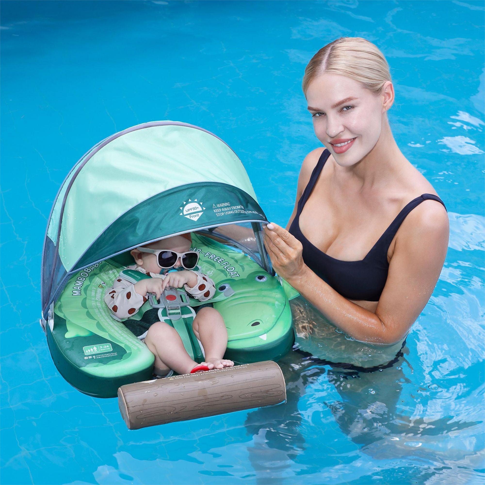 Mambobaby Float with Canopy and Tail Crocodile