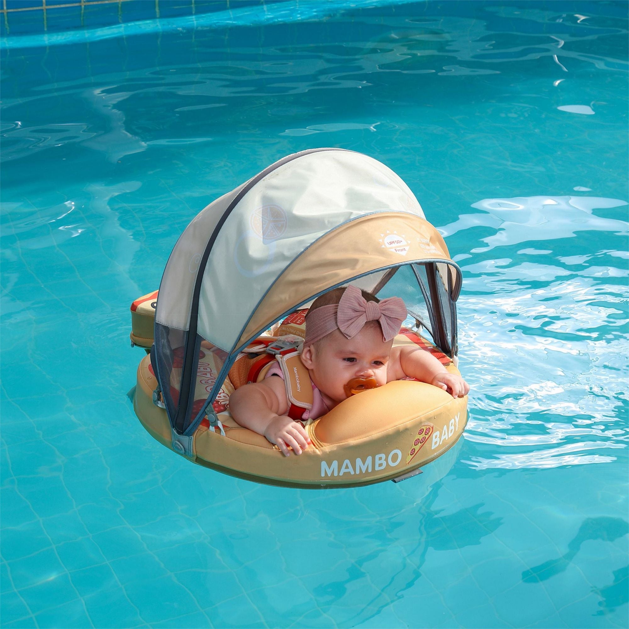 Mambobaby Float with Canopy and Tail Pizza Orange