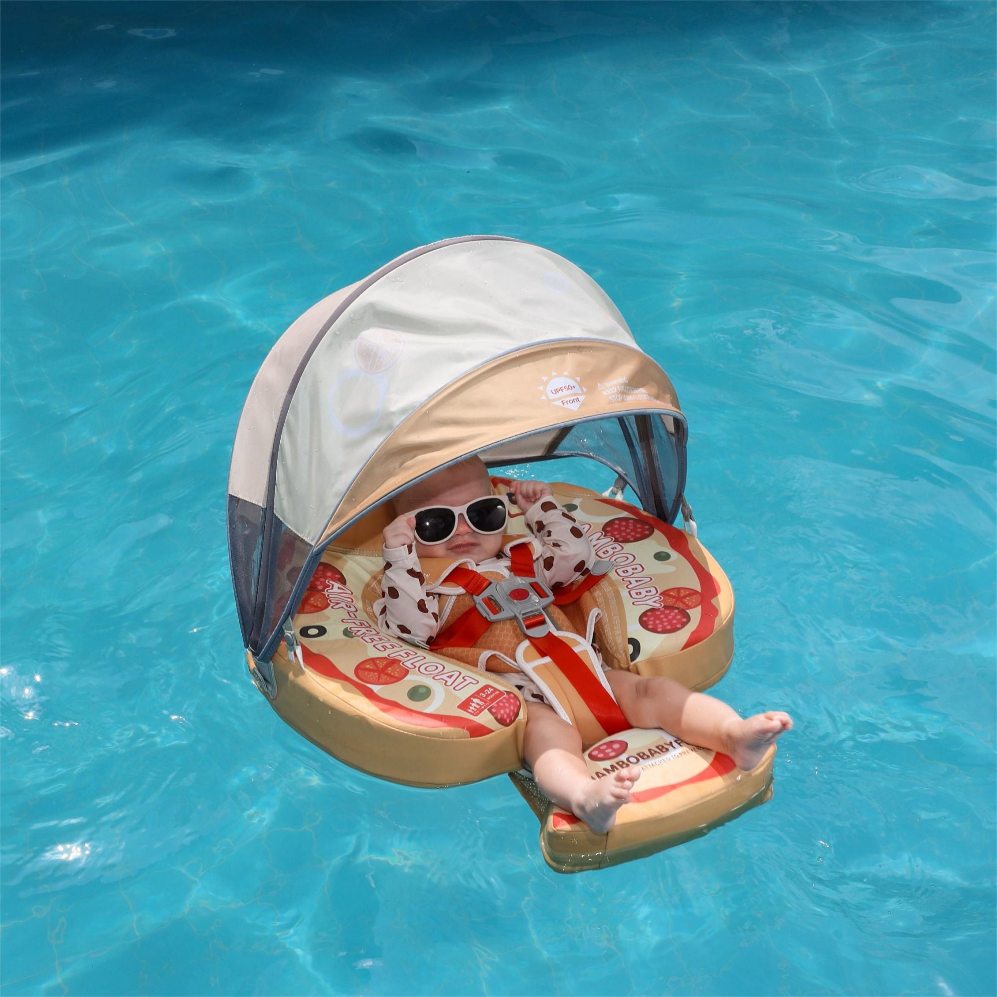 Mambobaby Float with Canopy and Tail Pizza Orange