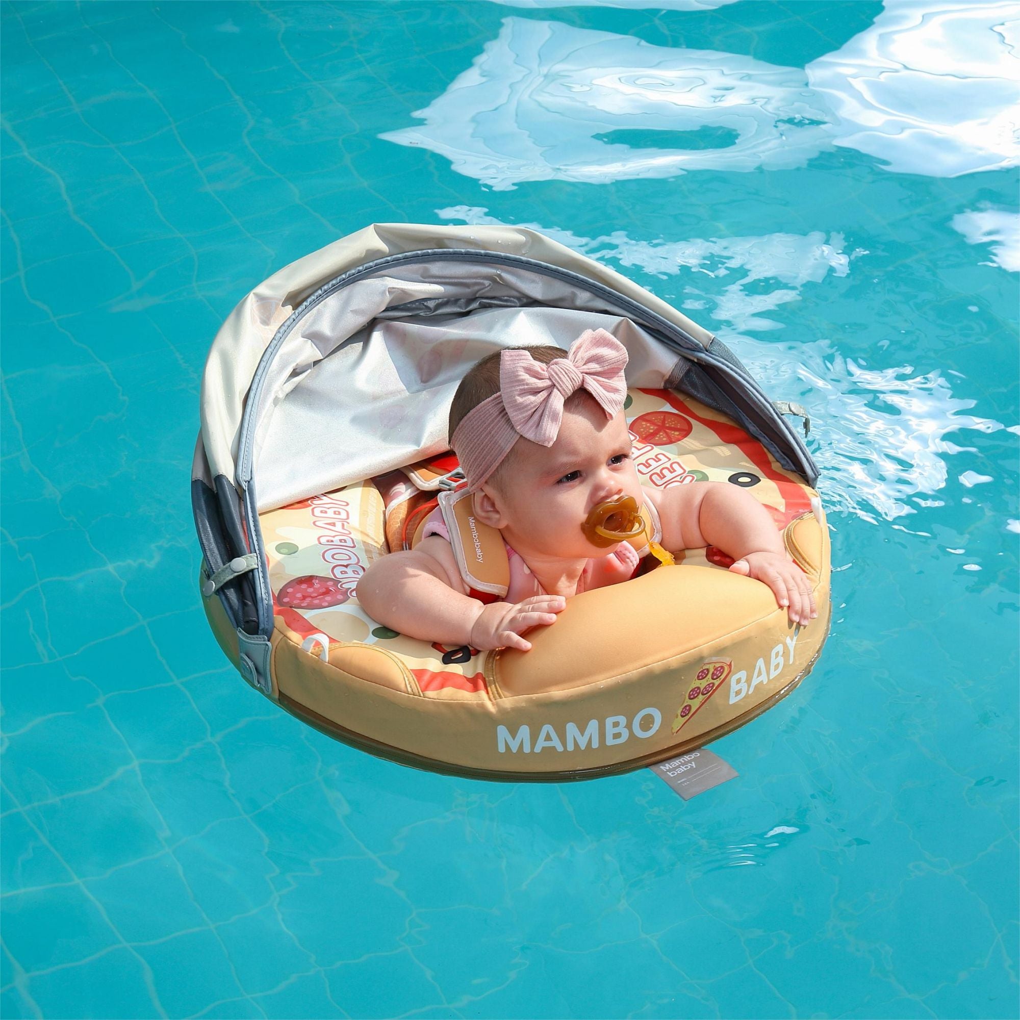 Mambobaby Float with Canopy and Tail Pizza Orange