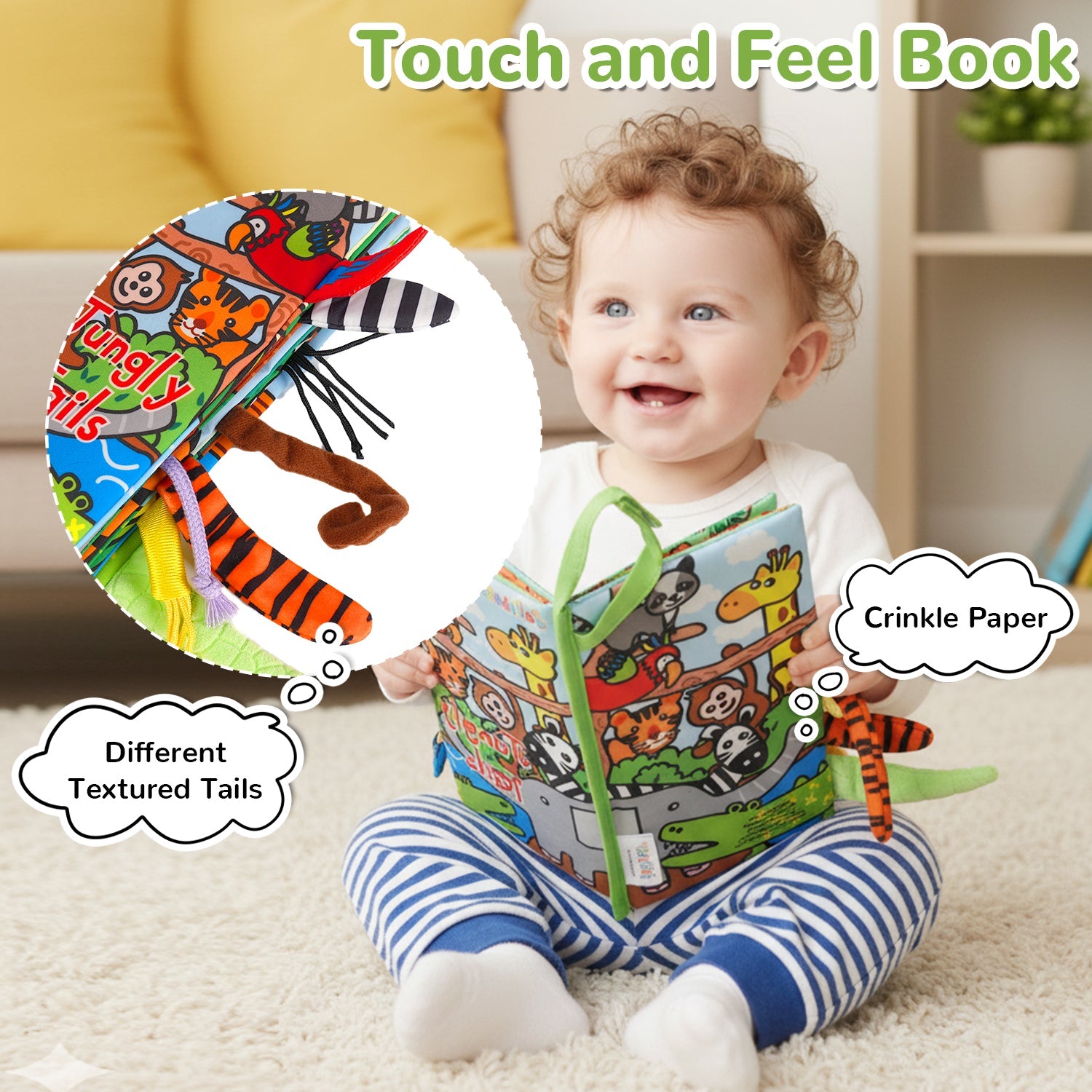 Tail Friends™ Sensory Cloth Book - Jungle