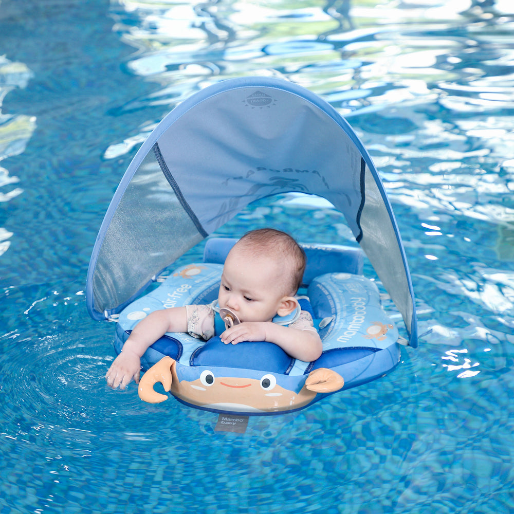 Mambobaby Float with Canopy and Tail Crab 2025, Available in Blue or Orange