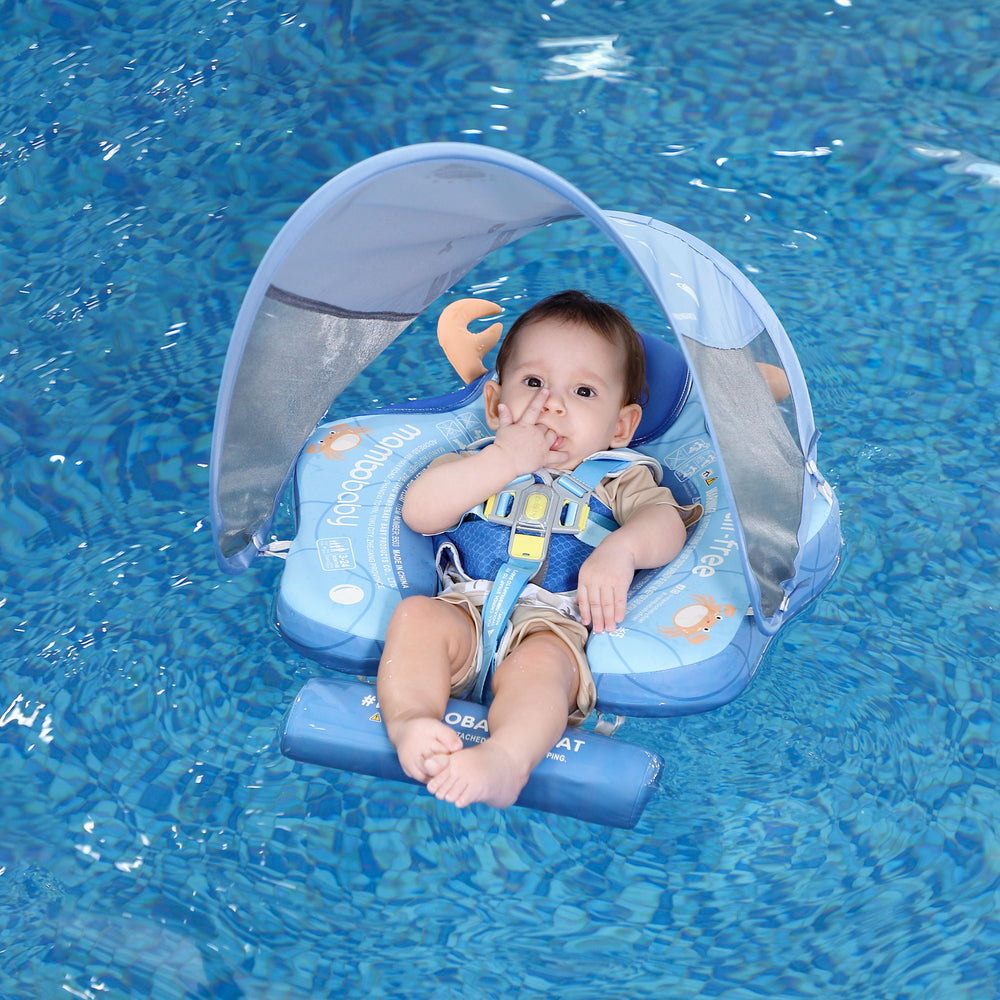 Mambobaby Float with Canopy and Tail Crab 2025, Available in Blue or Orange