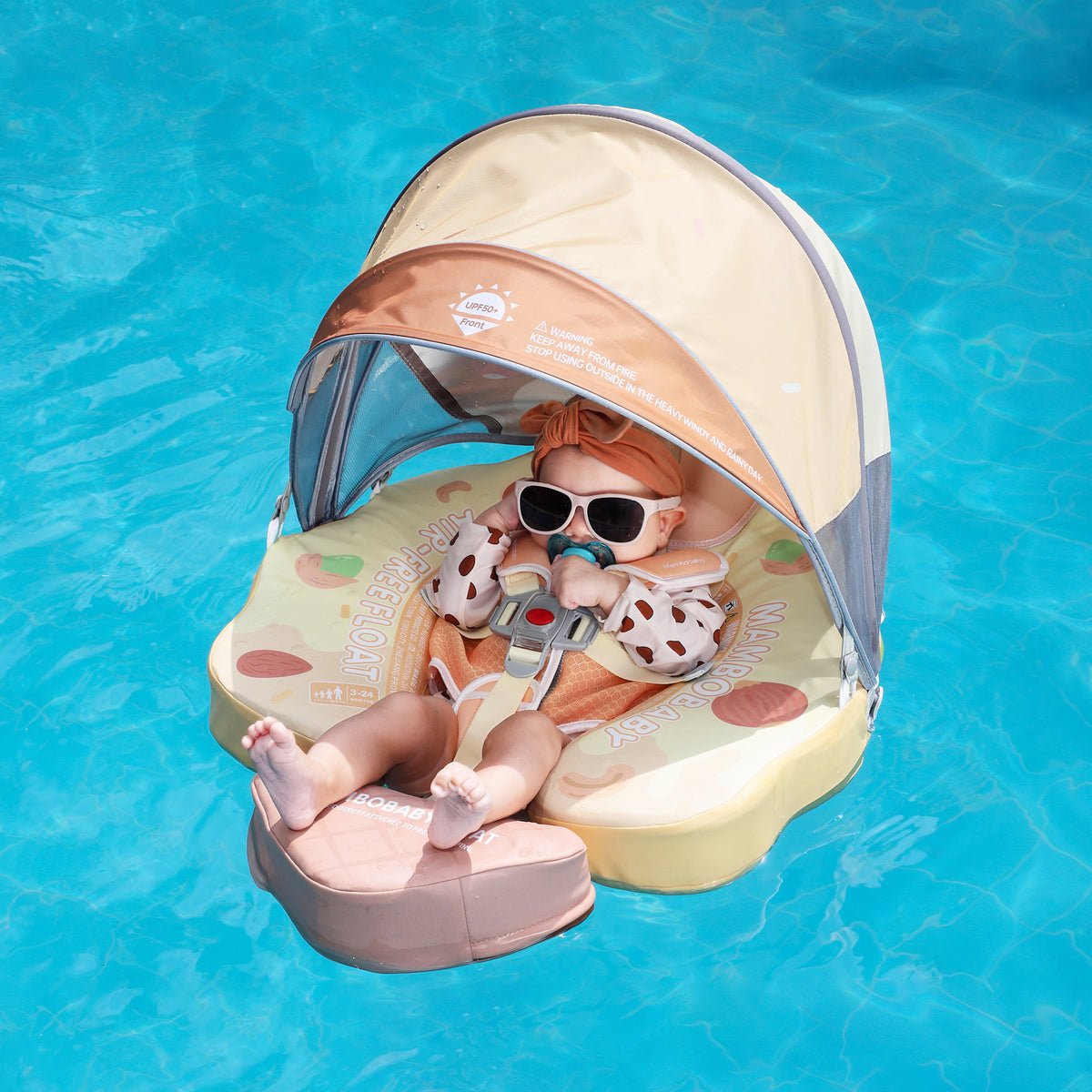 Mambobaby Float Ice Cream baby pool float with shade canopy